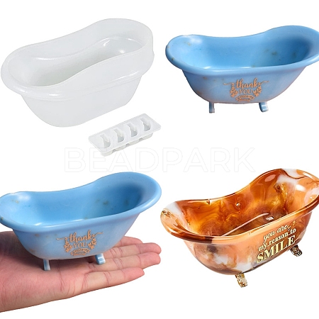 Bathtub-shaped Soap Dish Food Grade Silicone Molds DIY-D074-03-1