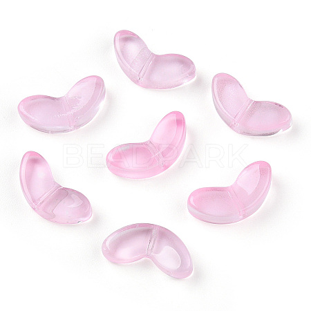 Spray Painted Transparent Glass Beads GLAA-T022-27D-1