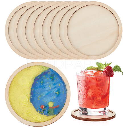 Poplar Plywood Coaster AJEW-WH0596-043-1