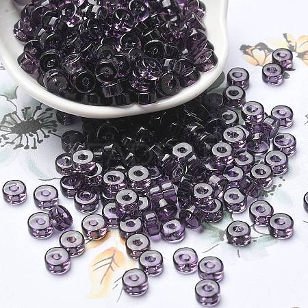 Transparent Colours Glass Seed Beads SEED-E001-T3x6mm-04-1
