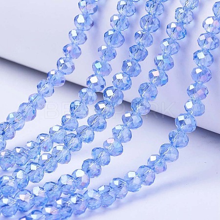 Electroplate Glass Beads Strands X-EGLA-A034-T4mm-B09-1
