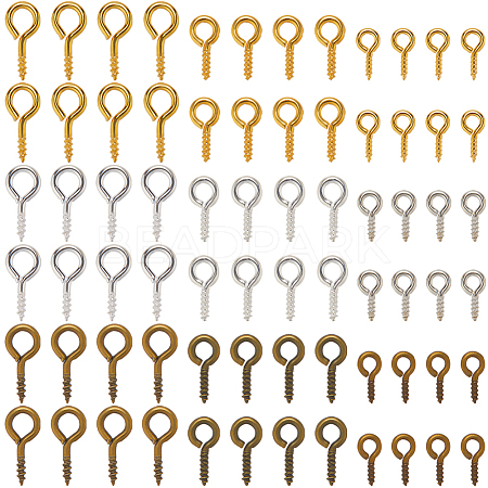 1200Pcs 9 Styles Iron Screw Eye Pin Peg Bails CABI-SP0001-01-1