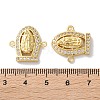 Rack Plating Brass Clear Cubic Zirconia Virgin Mary Connector Charms KK-C084-36A-G-3