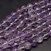 Faceted Natural Ametrine Round Bead Strands G-F266-15-12mm-1