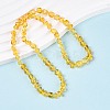 Natural Amber Nuggets Beaded Necklaces NJEW-T019-10-1