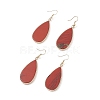 Natural Gemstone Teardrop Dangle Earrings EJEW-G331-01G-2