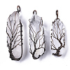 Natural Quartz Crystal Wire Wrapped Pointed Pendants G-T133-R02E-1