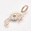 Brass Micro Pave Cubic Zirconia Pendants ZIRC-T006-42RG-2