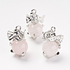Natural Rose Quartz Pendants G-G713-D09-1