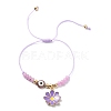 Flower Alloy Enamel Charm Bracelet BJEW-JB09600-2