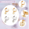 8Pcs 4 Style 304 Stainless Steel Open Cuff Rings Set with Charms RJEW-AB00009-5