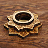 Lotus Flower Wooden Mandala Crystal Ball Holder DJEW-PW0003-04D-1