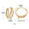 Brass Micro Pave Clear Cubic Zirconia Hoop Earring Findings ZIRC-YW0001-10G-3