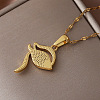 Vintage 304 Stainless Steel Glass Eye of Ra Pendant Necklaces for Women EQ3909-5