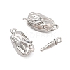 Brass Micro Pave Clear Cubic Zirconia Box Clasps KK-C075-15P-1