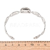 304 Stainless Steel Coffee Bean Chain Cuff Bracelet Blanks with Flat Round Bezel Settings SA-CBA4160-02A-P-3