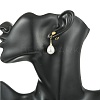Shell Pearl Beads Dangle Stud Earrings EJEW-JE07034-2