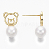 Brass Stud Earrings X-KK-R132-071-NF-3