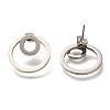 304 Stainless Steel Stud Ring Stud Earrings EJEW-C118-02C-1