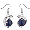 Gemstone Chameleon Dangle Earrings with Crystal Rhinestone EJEW-A092-10P-3
