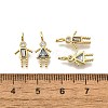 Brass Micro Pave Cubic Zirconia Pendants KK-D339-02G-03-3
