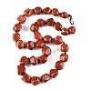 Natural Red Jasper Nuggets Beaded Necklaces for Women Men NJEW-K388-01L-4