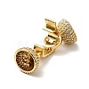 Brass Micro Pave Clear Cubic Zirconia Fold Over Clasps KK-G414-09G-3