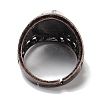 Natural Howlite Oval Adjustable Rings RJEW-K271-06R-25-4