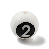 Round with Black Number 2 Silicone Focal Beads SIL-R013-01C-1