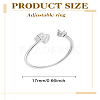 1Pc Letter Brass Rhinestone Open Cuff Rings for Women AJEW-LP0004-47B-S-2