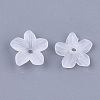 5-Petal Transparent Acrylic Bead Caps X-FACR-T001-06-2