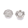 Brass Micro Pave Clear Cubic Zirconia Bead Caps KK-Q071-17P-02-2