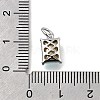 Rectangle Brass with Glass Charms KK-G525-05P-4