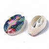 Printed Natural Cowrie Shell Beads SSHEL-R047-01-C02-3