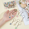 32Pcs 8 Colors Alloy & Imitation Pearl Acrylic Keychain KEYC-ME00006-3