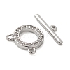 Brass Micro Pave Clear Cubic Zirconia Toggle Clasps KK-N254-67P-2