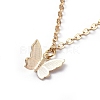 Brass Butterfly Charm Anklets AJEW-AN00281-02-2