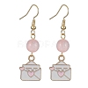 Valentine's Day Alloy Enamel Dangle Earrings with Brass Pins EJEW-JE05330-3