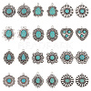24Pcs 12 Styles Synthetic Turquoise Pendants PALLOY-PH0002-19-1
