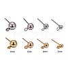 24 Pairs 4 Size 2 Colors 304 Stainless Steel Ball Post Stud Earring Findings STAS-ZZ0001-10-2
