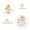 FIBLOOM 1 Pair Shell Pearl Dangle Stud Earrings EJEW-FI0002-22B-3