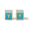 Rack Plating Brass Enamel Beads KK-B060-04G-06Y-2