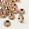 Brass Rhinestone Spacer Beads RB-A020-7mm-01RG-1