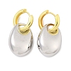 Oval Brass Hoop Earrings for Women EJEW-U057-06A-04GP-4