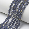 Electroplate Transparent Glass Beads Strands EGLA-A034-T4mm-H06-1