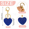 Handmade Polymer Clay Rhinestone Heart Keychains KEYC-TAC00068-02-3