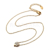 304 Stainless Steel Crystal Rhinestone Pendant Cable Chain Necklaces for Women NJEW-C062-01C-G-4