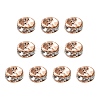 Brass Rhinestone Spacer Beads RB-YW0001-04B-01RG-2