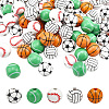 SUPERFINDINGS 100Pcs 5 Style Natural Wood Beads WOOD-FH0001-96-1