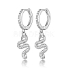 925 Sterling Silver Dangle Hoop Earrings SZ8855-1-1